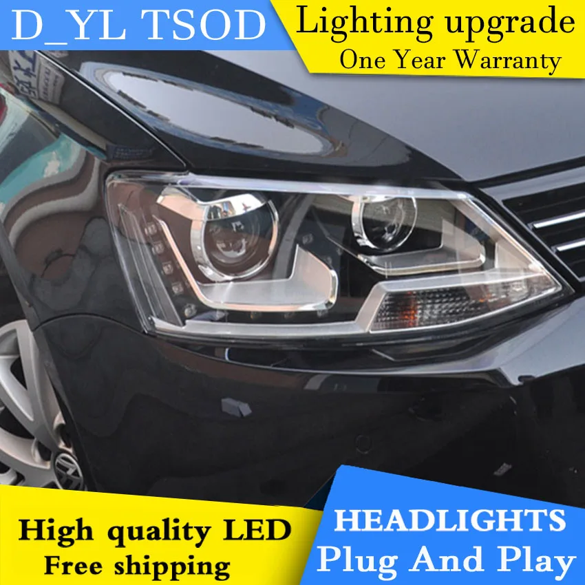 Автомобильный Стайлинг для VW Jetta 2012-2015 светодиодные фары головная лампа Angel eye led drl