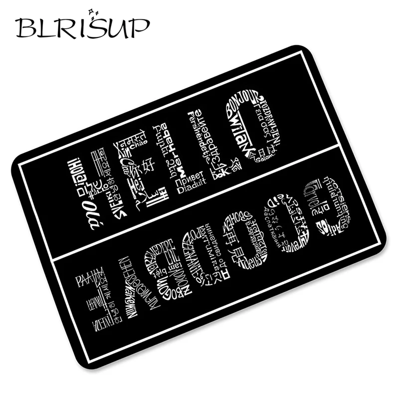 BLRISUP черный, белый цвет Hello Прощай резиновый противоскользящий коврик домофонов спереди Придверный коврик для улицы вход Крытый Добро пожаловать коврик