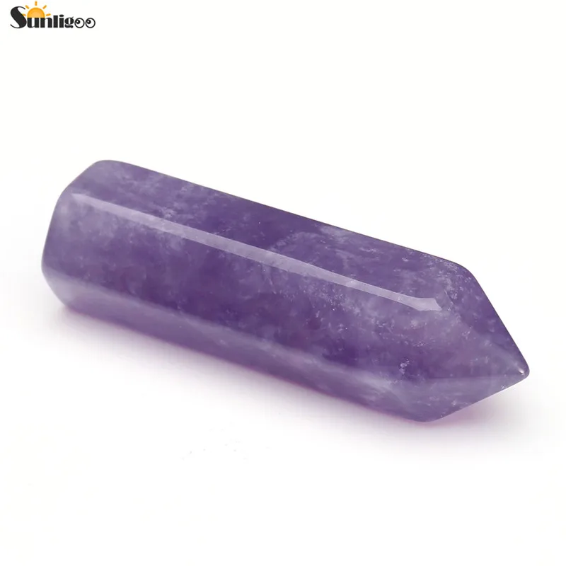 1x Amethyst Sunligoo самостоятельным 6 Грань Природных полированная мини Tumbled одной точке Аметист/розовый кварц/ясно кварта точки палочка украшения - Цвет: 1x Amethyst