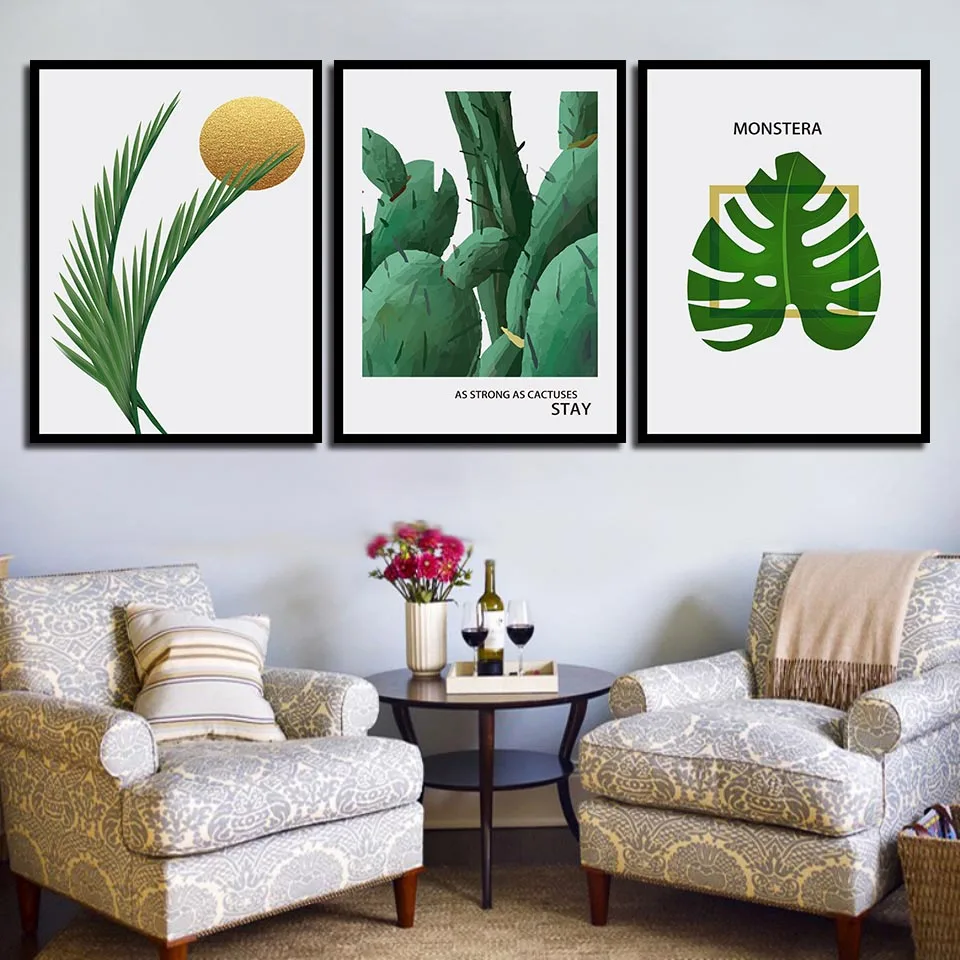 

Nordic Simple Green Beauty Plants Scenery Home Decor Painting Canvas Prints Poster Modern Space Art Wall Picture For Living Room