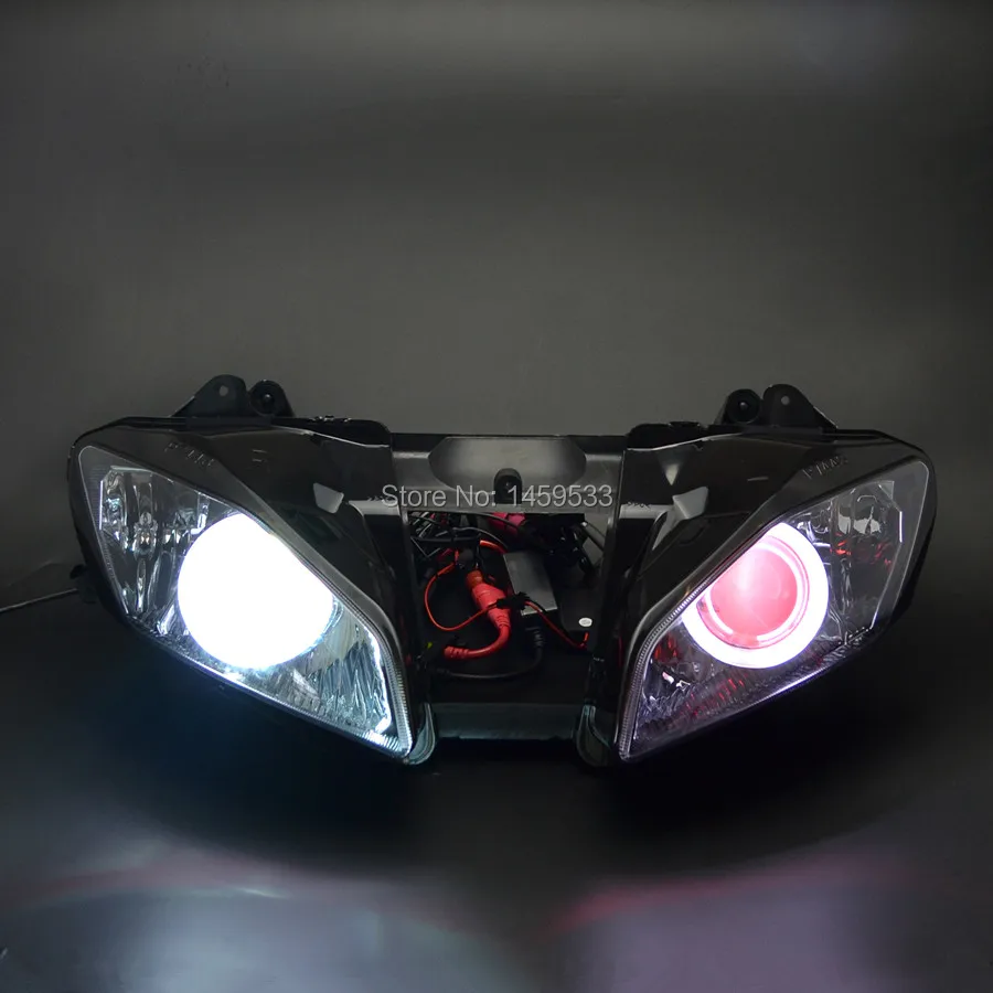 Motorcycle Front Headlamp Projector Headlight Assembly HID Red Demon Eyes &ampAngel For Yamaha YZF R6 YZF-R6 2006-2007 |