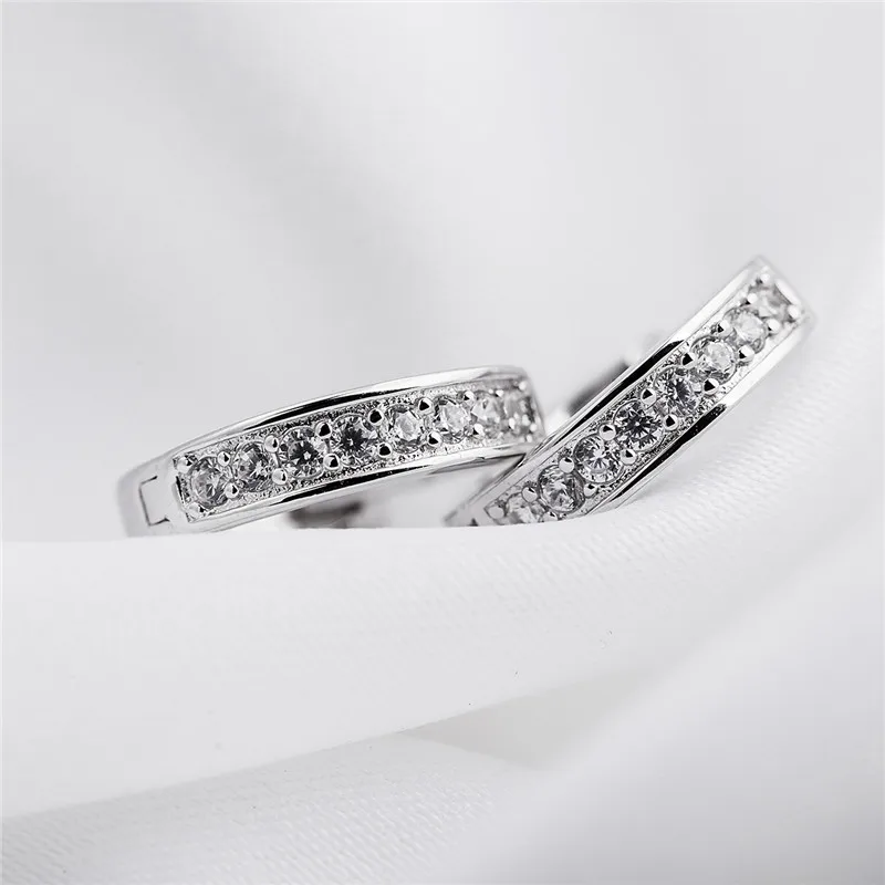 Серьги Brincos, настоящее 925 пробы, серебряные маленькие серьги-кольца, модные ювелирные изделия, кубический цирконий, серьги-кольца для женщин GNE0477