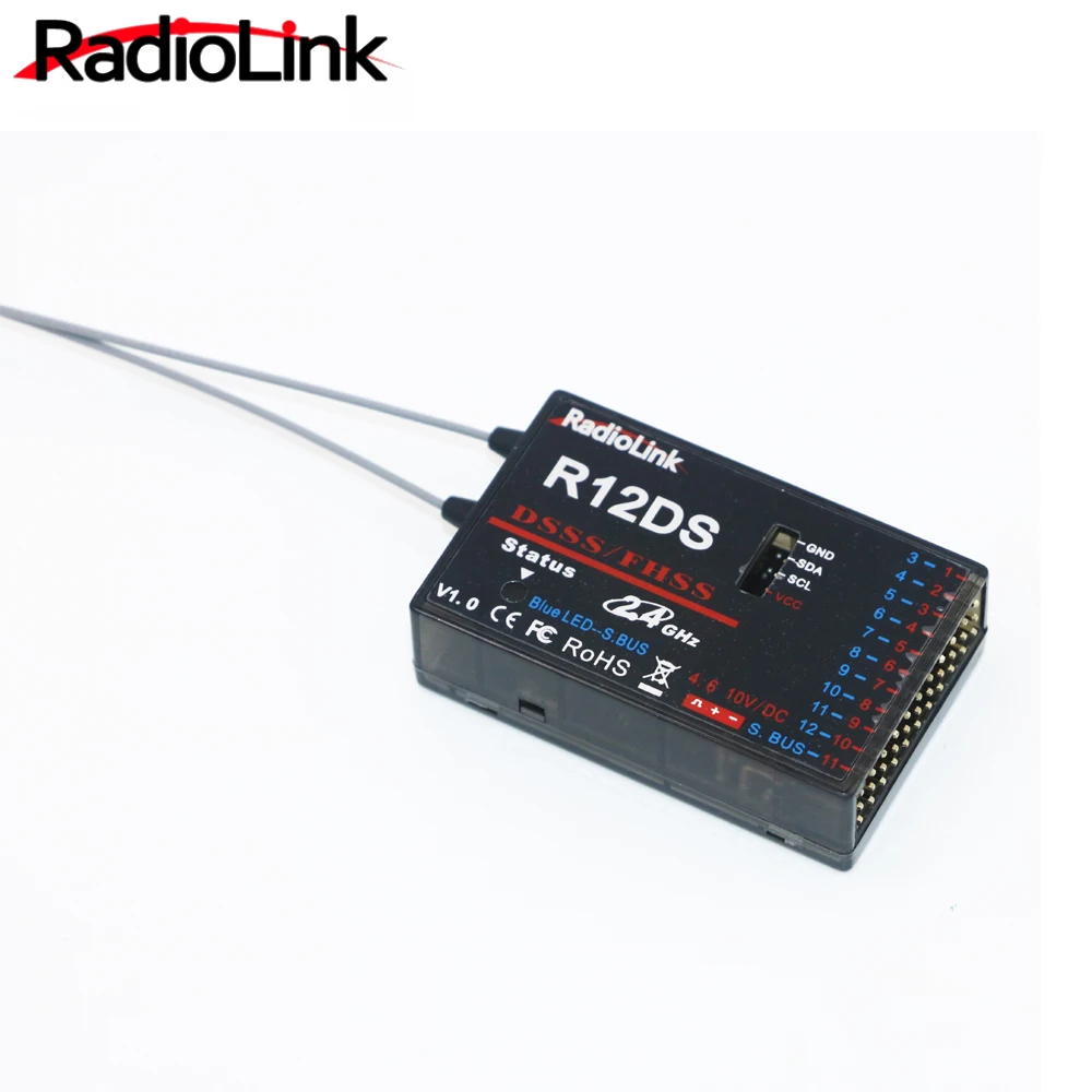 12-канальный приемник RadioLink R12DS 2 4 ГГц для передатчика AT10 Aerial устройство