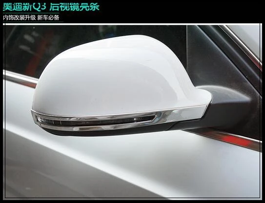 Higher star stainless steel 2pcs car mirror protective bar rearview decoratiove bright trim for Audi Q3 2012-2016 | Автомобили и
