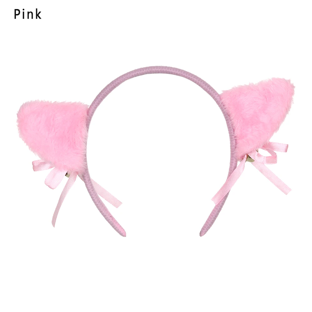 pink 2 1 шт. богемная головная повязка на голову для невесты головные уборы пляжные головные уборы Аниме Косплей-одежда плюшевая повязка на голову с кошачьими ушками аксессуары для волос - Цвет: pink 2