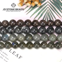 natural blackcoffeewhite spectrolite round loose beads faceted beads 4681012mm semi finished accessory for jewelry making