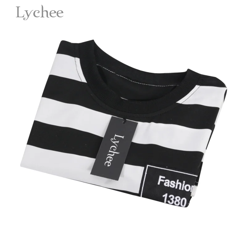 Футболка Lychee женская с надписью Повседневная Свободная рубашка цветными