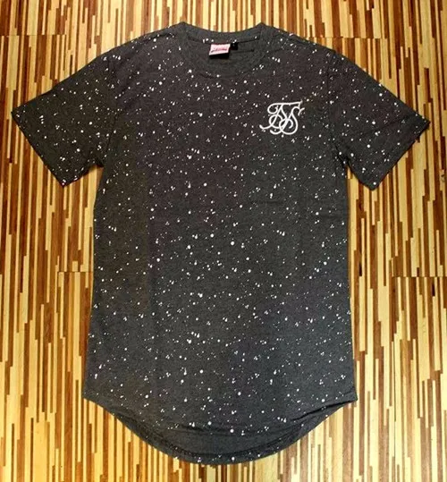 Новая мужская Футболка ss Sik Silk Kanye West splash ink, мужская повседневная футболка в стиле хип-хоп с неровным вырезом на молнии и коротким рукавом, топ, 4 цвета - Цвет: Gray