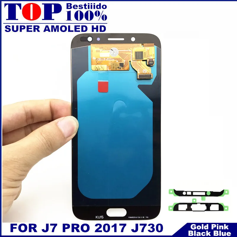 Регулировка яркости J730F lcd s для samsung Galaxy J730 J7 Pro, ЖК-дисплей, сенсорный экран, дигитайзер, сменная наклейка