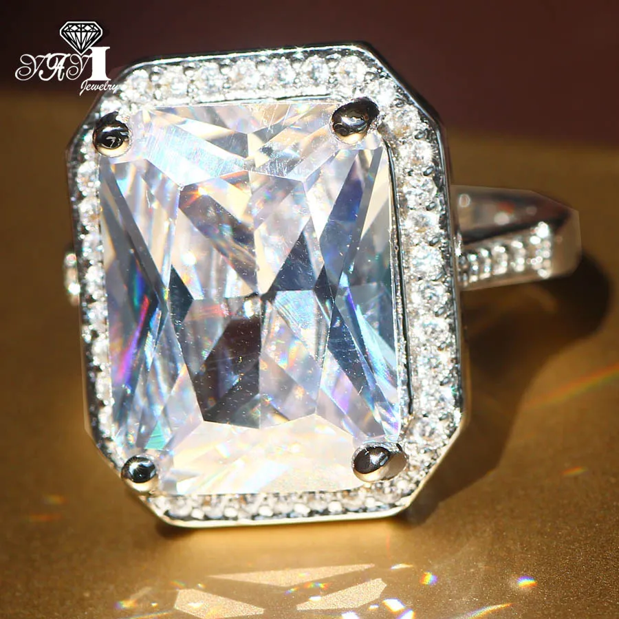 Ювелирные изделия YaYI Мода Принцесса огромный 7.8CT серебро белый циркон Цвет