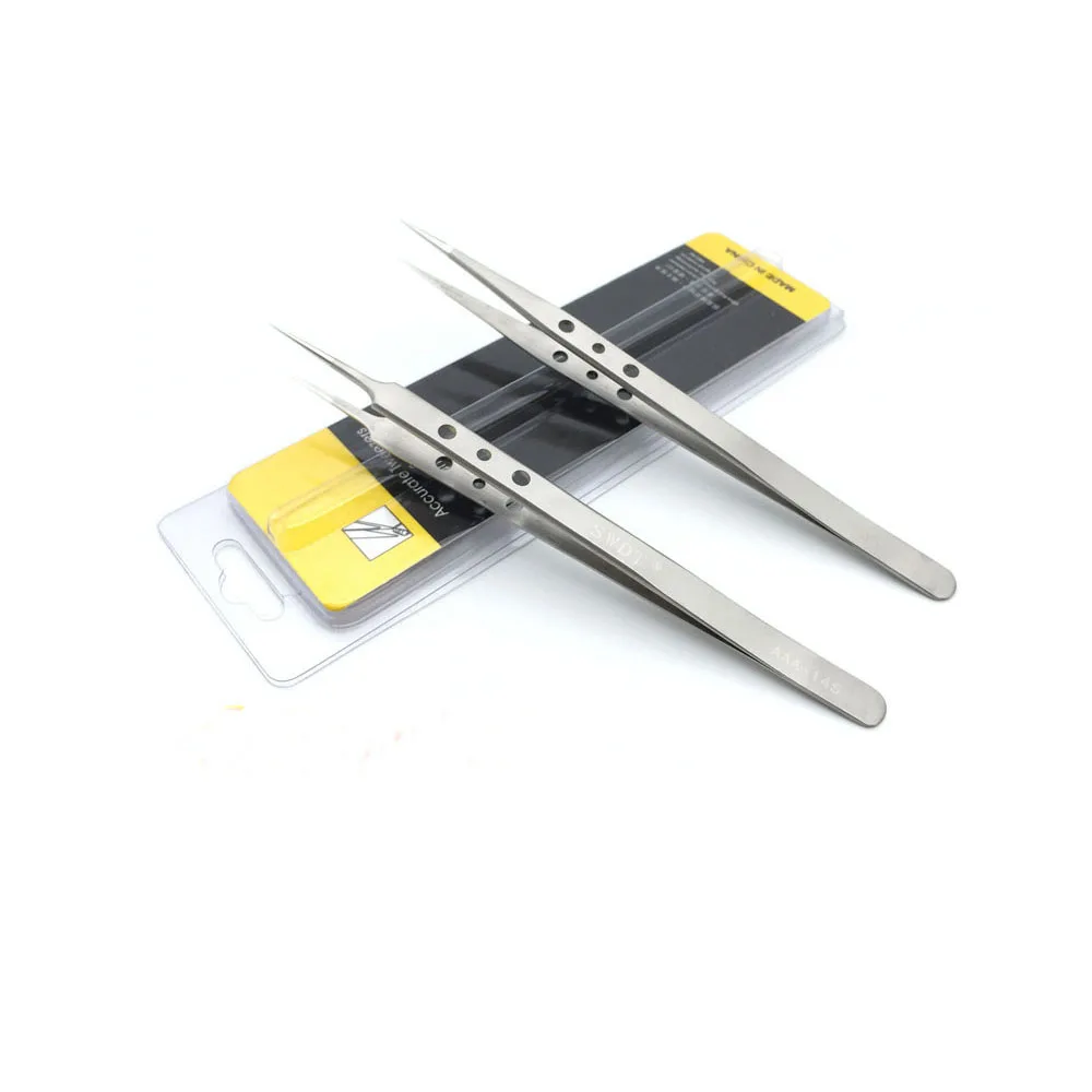 Высокоточный BGA Пинцет длинный прямой Острый пинцет с отверстиями SWDT AAA-12S AAA-14S для