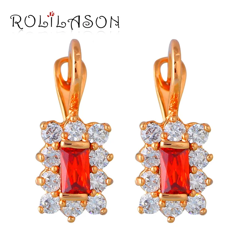 Серьги-клипсы с фиолетовым кристаллом золотого цвета для женщин модные