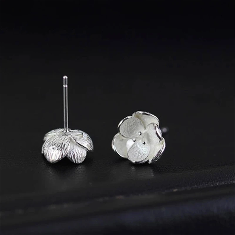 Lotus Fun Real 925 Sterling Silver Natural Original Handmade Fine Jewelry 3D Flower Fashion Stud Earrings for Women Brincos | Украшения и