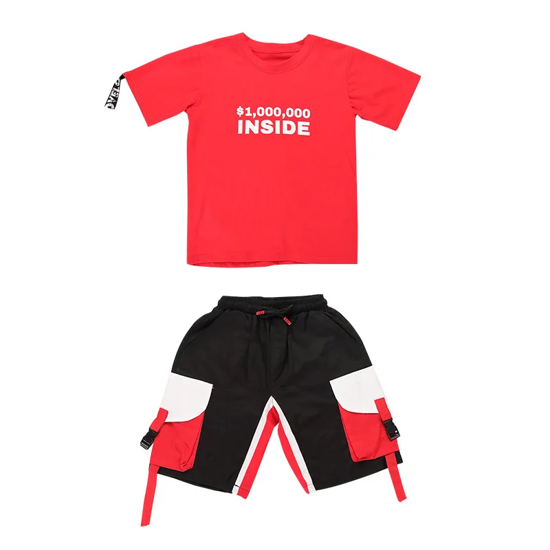 Детская одежда для выступлений на сцене летняя футболка штаны Детские Хип хоп