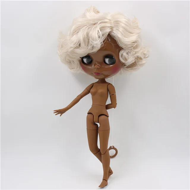 super black skin Ледяные дни Фортуны завод blyth кукла супер черная кожа тон темная кожа короткие красные волосы тело 1/6 30 см BL1248 - Цвет: super black skin