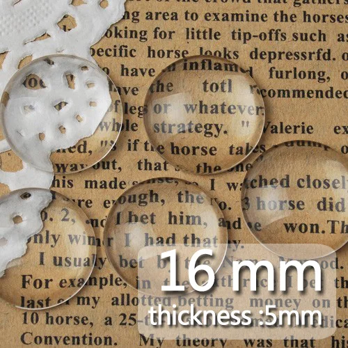 16 мм круглый плоский задний прозрачный хрустальный стеклянный кабошон высокое