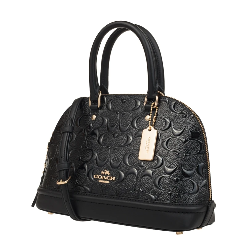 COACH MINI SIERRA SIG тисненая лакированная кожаная сумка F27597