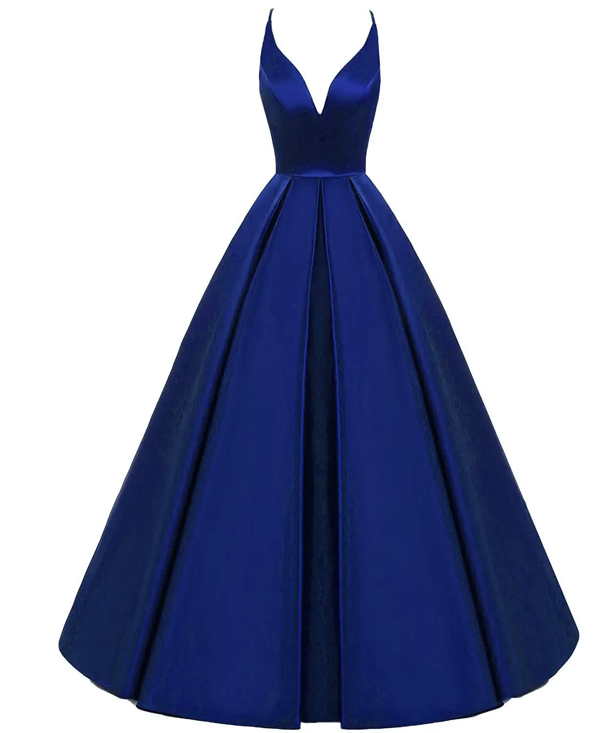 Royal Blue JaneVini элегантное Изумрудное зеленое вечернее платье Длинные свадебные платья сексуальное Глубокий v-образный вырез без спинки атласное платье Vestido Longo Verde - Цвет: Royal Blue