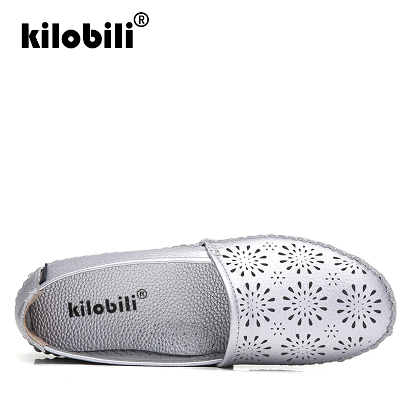 Kilobili/женские балетки на плоской подошве мягкие кожаные лоферы без застежки