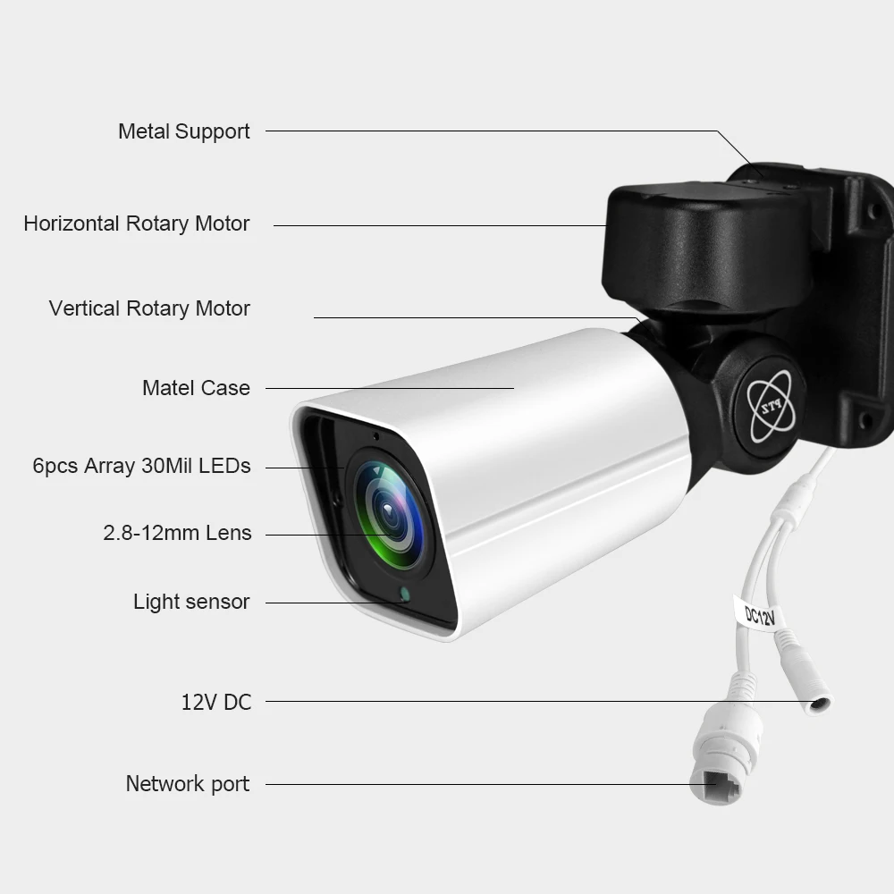 HJT H.265 5.0MP PTZ IP Cmaera 4CH 8CH POE 4X Zoom NVR CCTV камера ночного видения Обнаружение движения
