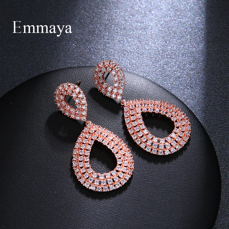 Модные женские серьги-капли EMMAYA с кристаллами и листьями циркониевые серьги