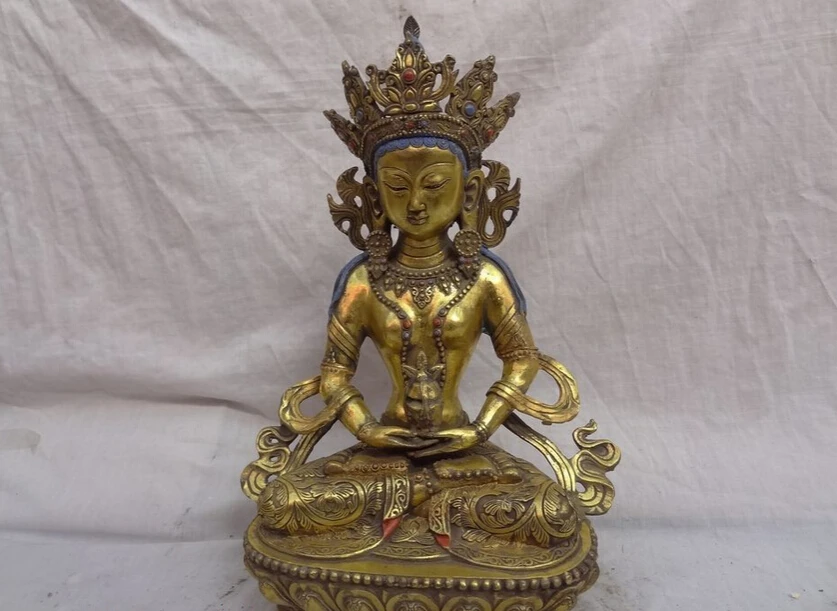 

Быстрая доставка USPS в США S1519 15 дюймов китайская стандартная буддизм Кван-Инь тара Джосс тибетская стандартная статуя