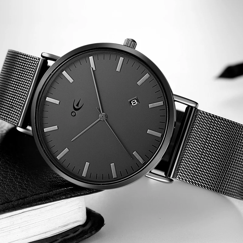 Кварцевые наручные часы модными стали группа водонепроницаемый студент ультра