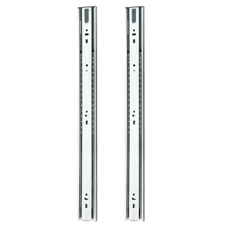 2pcs 3 Stage Smooth Mute Drawer Track Slide Guide Rail Furniture Fittings