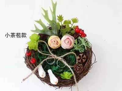 Little Camellia 1шт лесное Птичье гнездо предложение реквизит Сюрприз подарок помолвка или свадебное украшение DIY материал кольцо Подушка - Цвет: Little Camellia