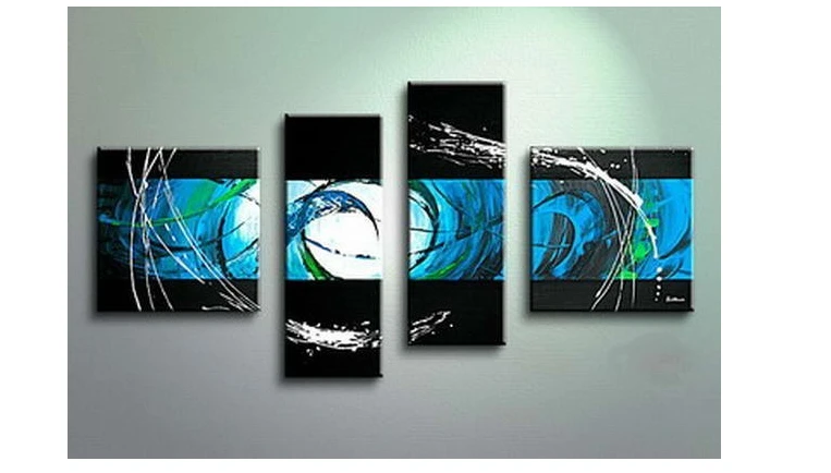 Cheap beautiful 4pcs HAND PAINTED canvas Modern Decorative Portfolio Abstract art Classical Moving gifts ok gift oil painting 5 | Дом и сад