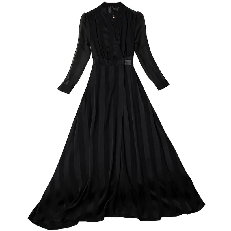 Женское офисное платье с длинным рукавом асимметричное Плиссированное