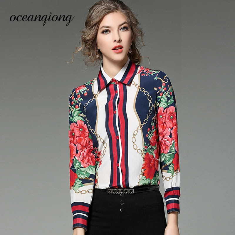 Рубашка женская с длинным рукавом и отложным воротником|ladies shirts|floral shirt womenwomen blouse