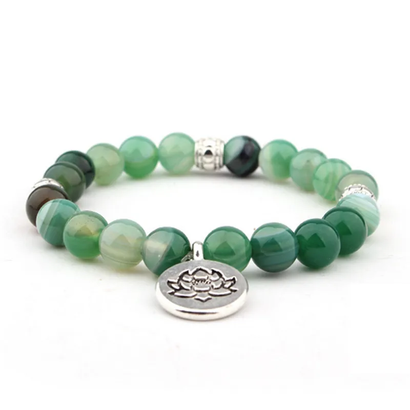 Женский браслет с цветком лотоса из сплава бусинами браслетом для йоги Будды