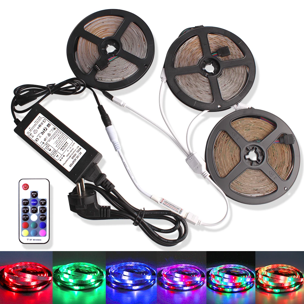 Ночник 2835 светодиодный RGB ленточный светильник 12V lampara для телевизора, кухонного шкафа, декор для туалета, ночной Светильник ing RF Bluetooth, wifi контроллер