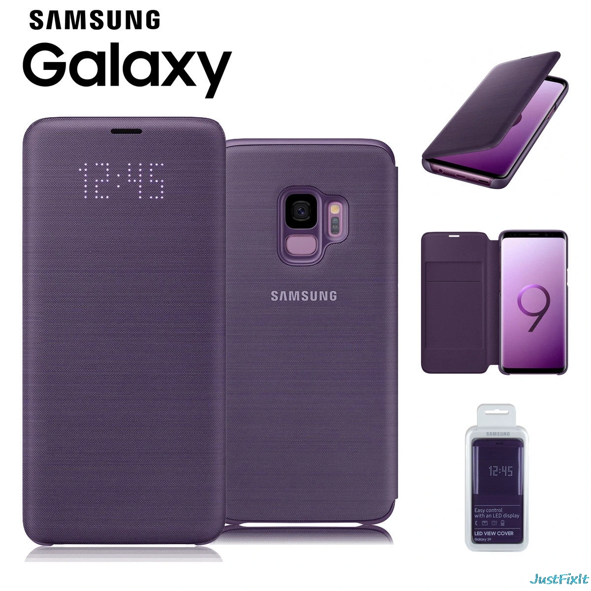 Светодиодный умный кожаный чехол для Samsung Galaxy S9 + Plus G960 G965 LED Smart VIEW бумажник с