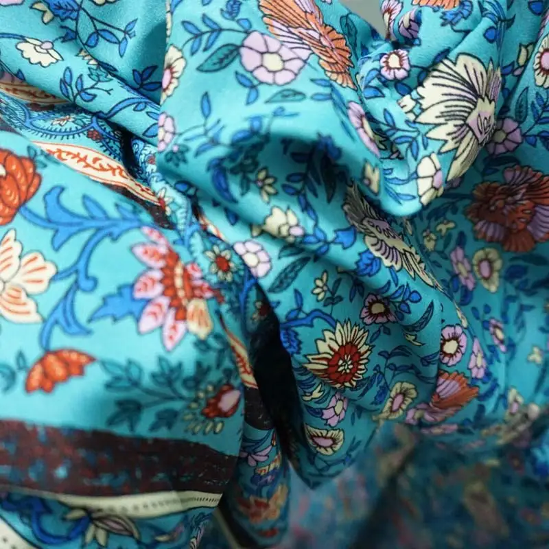 Женское шифоновое платье BOHOFREE длинное кимоно оверсайз с цветочным принтом