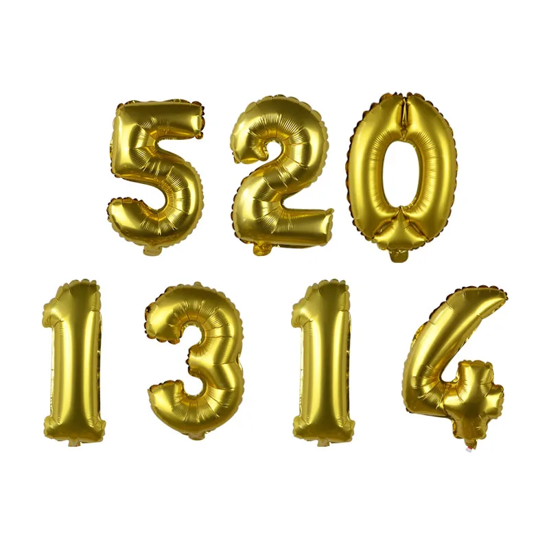 Воздушные шары из фольги с цифрами 16 дюймов золотые воздушные для дня рождения