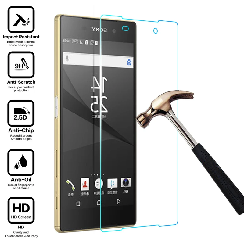 2.5D 9H закаленное стекло для Sony Xperia Z1 Z2 Z3 Z5 Compact M2 M4 Aqua M5 E4 E4G E5 защитная пленка из