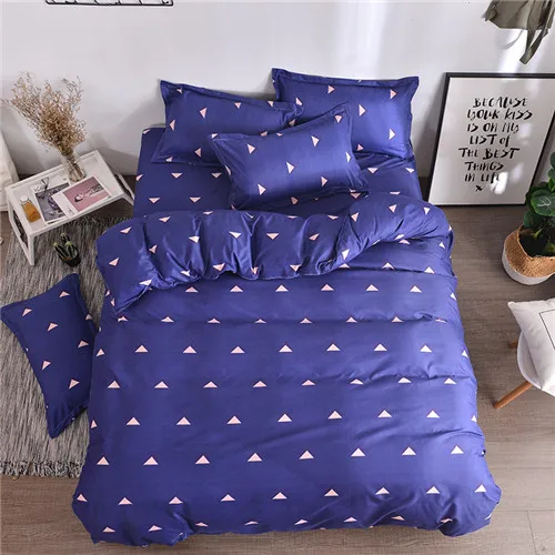 blue fashion Домашний текстиль, летний комплект постельного белья, плоский лист, геометрический Комплект постельного белья, леопардовое постельное белье, белая сетка, пододеяльник, набор King size - Цвет: blue fashion