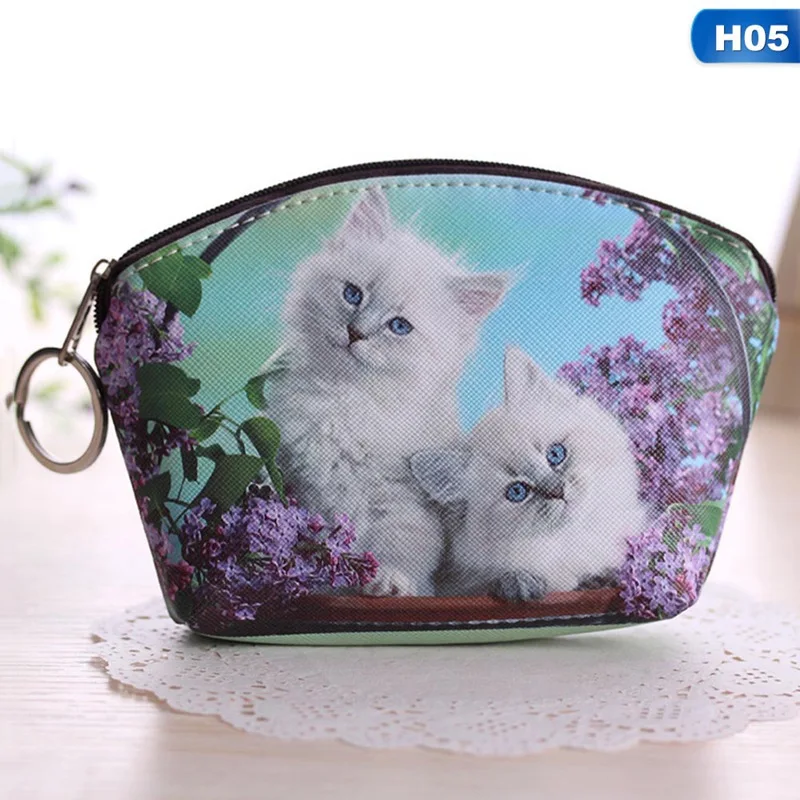 H05 Новинка, кошелек из искусственной кожи с кошкой и собакой, держатель для ключей с принтом, коробка, Мини органайзер для ключей, цветной кошелек для ключей - Цвет: H05