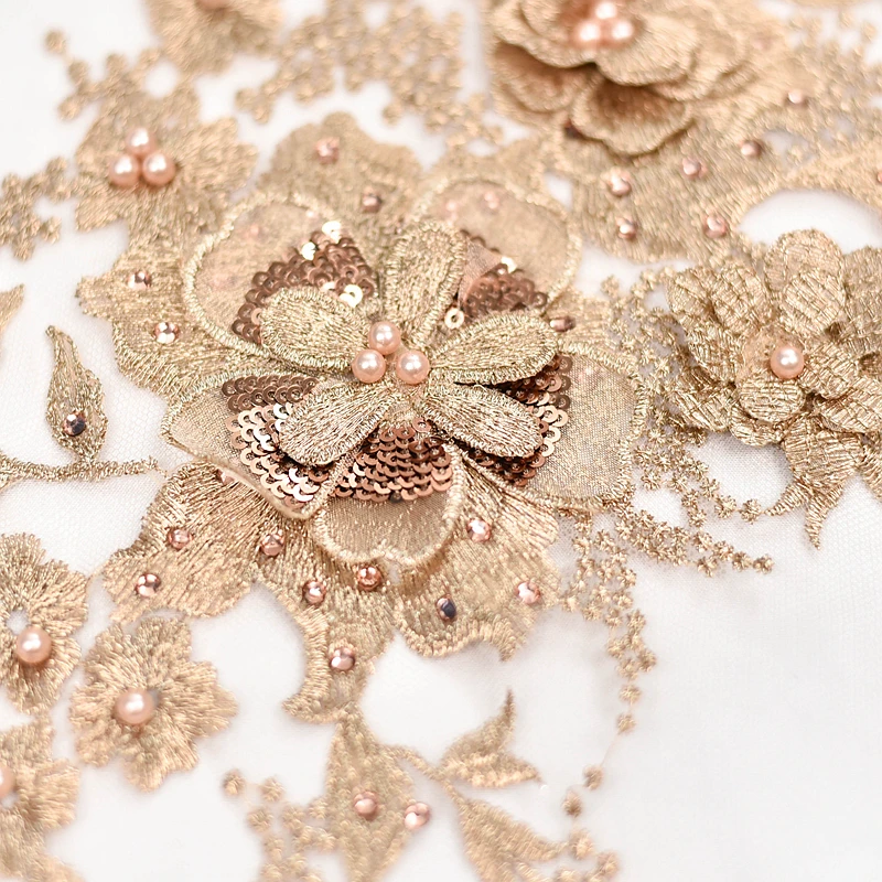 Блестящая золотая 3D Цветочная аппликация светильник лые золотые свадебные