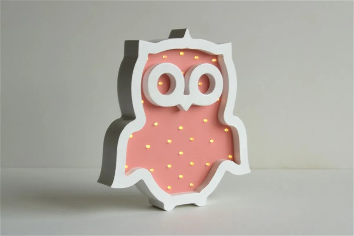 Симпатичная светодиодная деревянная сова подвесной ночник настенный светильник