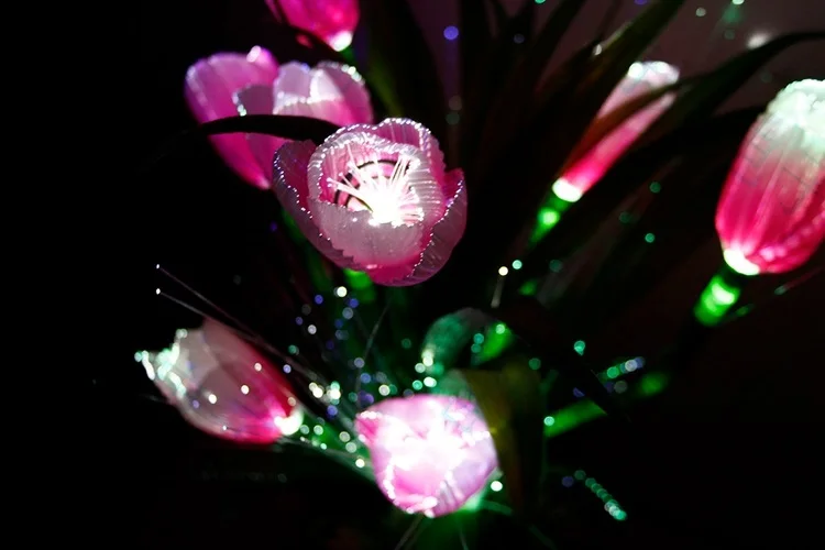 Романтические 10 тюльпанов с цветами светодиодное освещение сказочные огни для