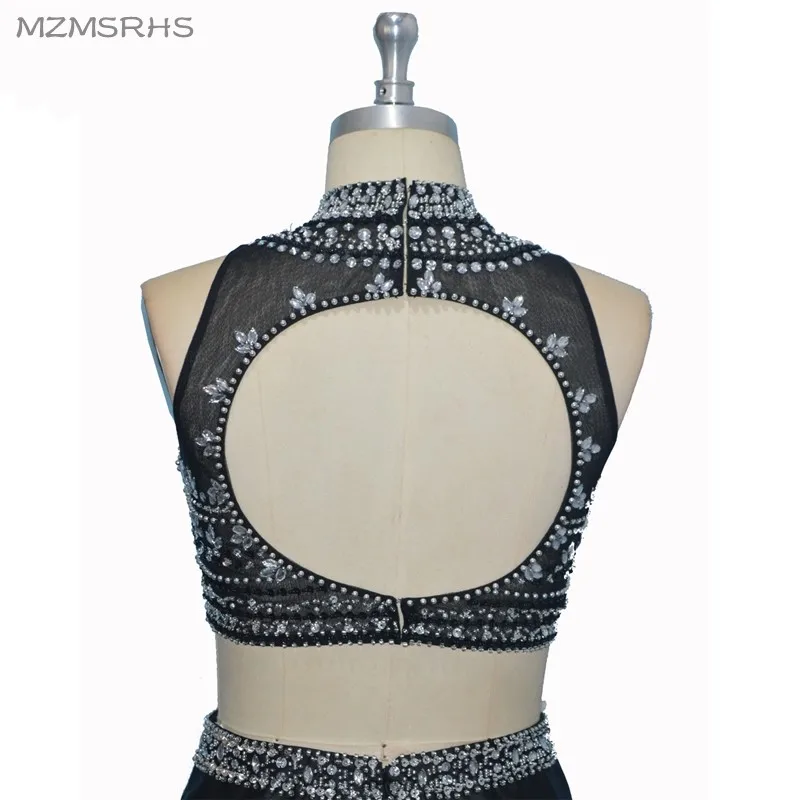 Новое поступление платья для выпускного вечера с бисером 2017 черные вечерние 2