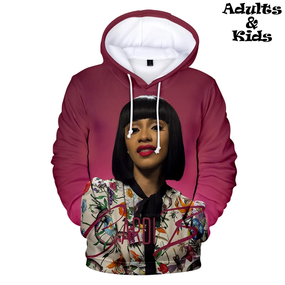 Новинка 2019 года толстовка с 3D капюшоном Cardi B Модная Повседневная Удобная