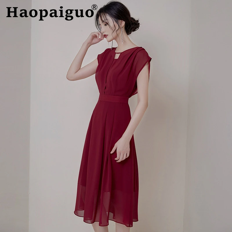 Женское шифоновое платье с драпировкой качели однотонное официальное вечернее