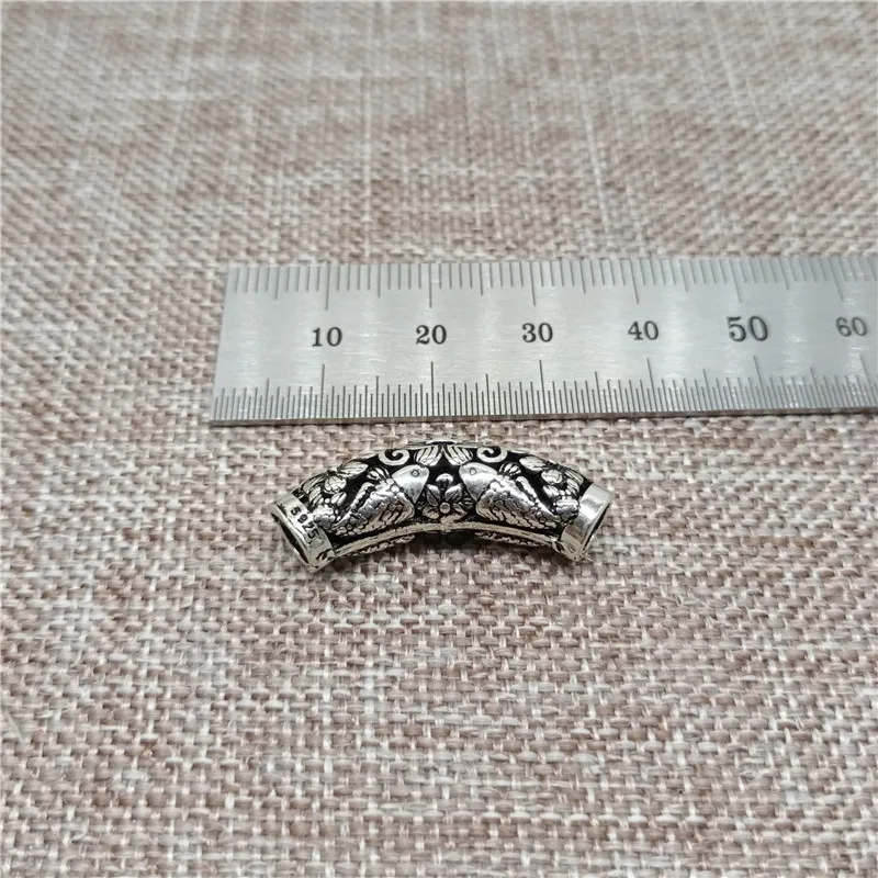 925 стерлингового серебра пара рыбы лотоса пробки бисера большое отверстие 5 мм