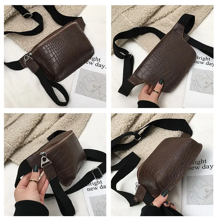 LJT поясная сумка в винтажном стиле Женская из искусственной кожи аллигатора