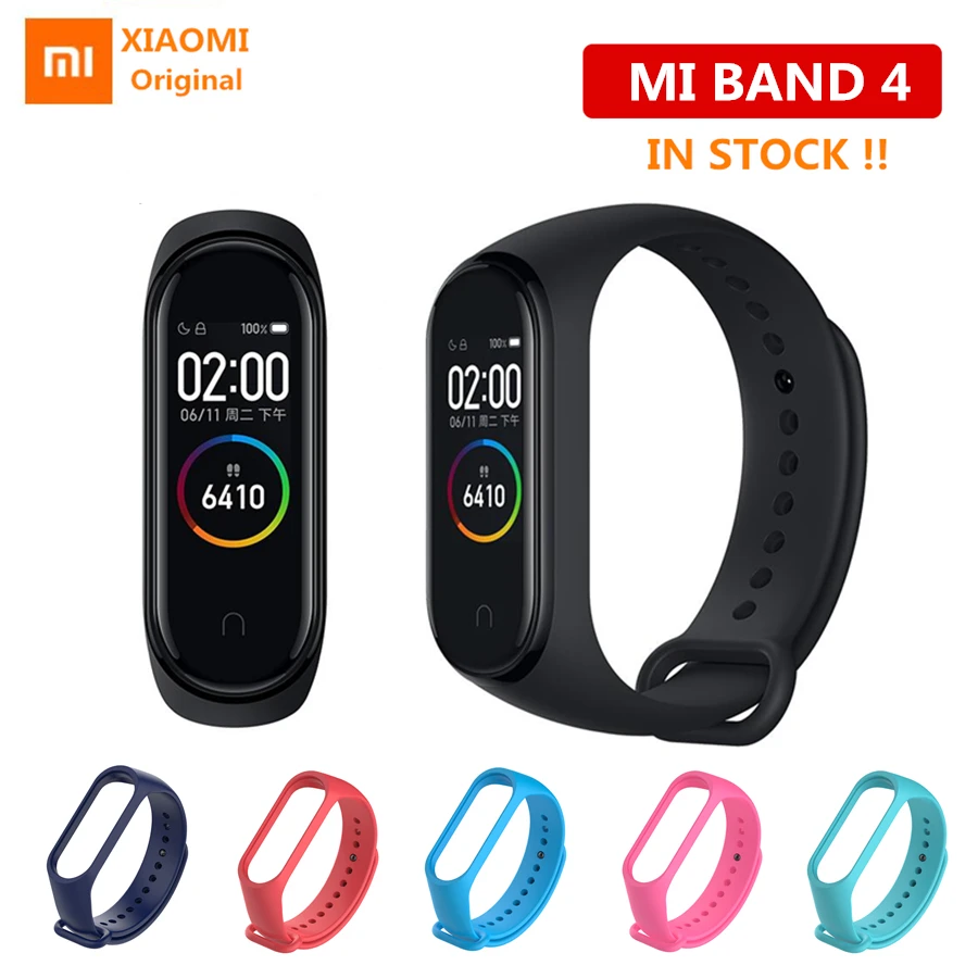 Оригинальный Смарт браслет Xiaomi Mi Band 4 Bluetooth 5 0 фитнес трекер цветной экран AMOLED AI