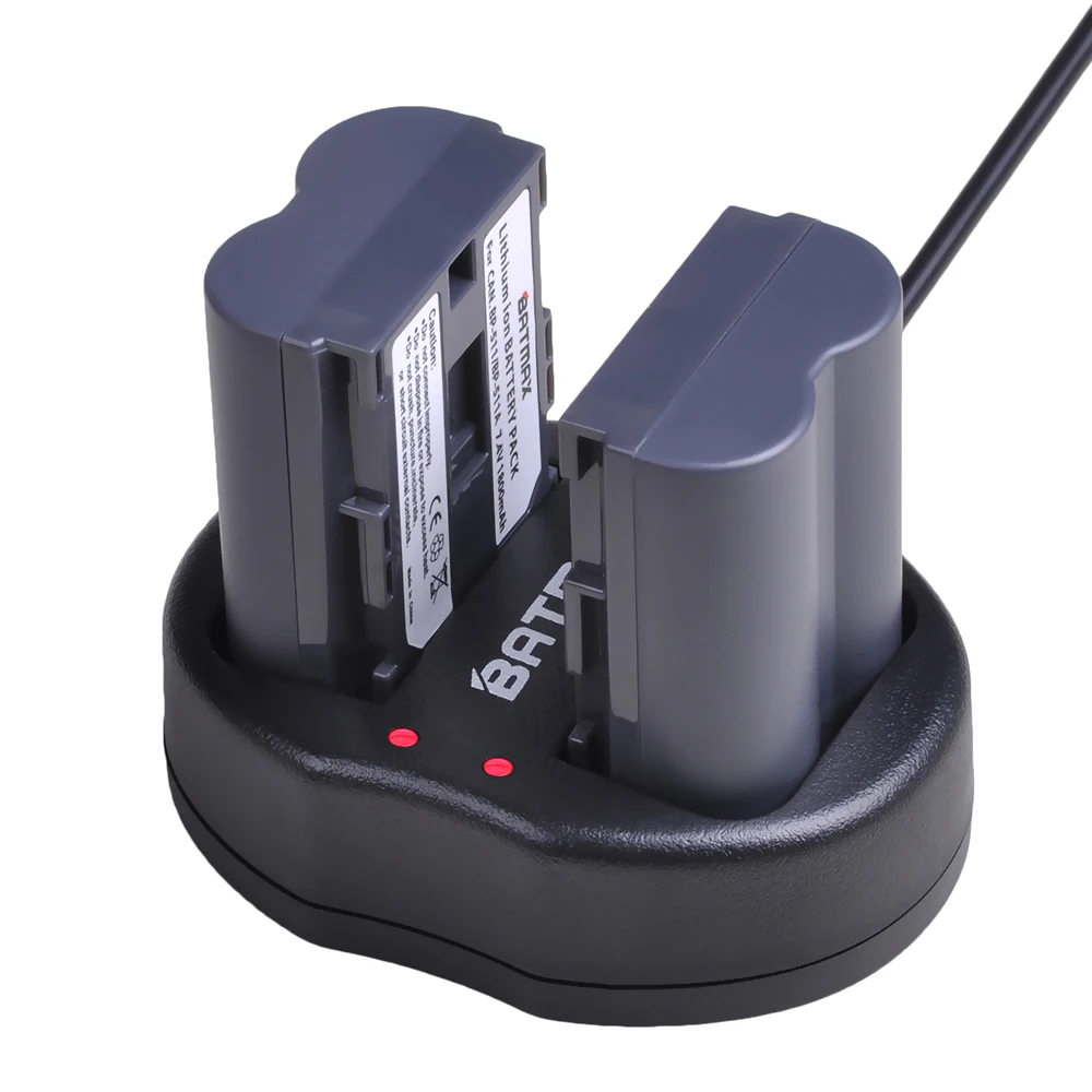 1X BP-511 BP511 BP511A аккумулятор + двойное зарядное устройство USB для цифровой камеры Canon